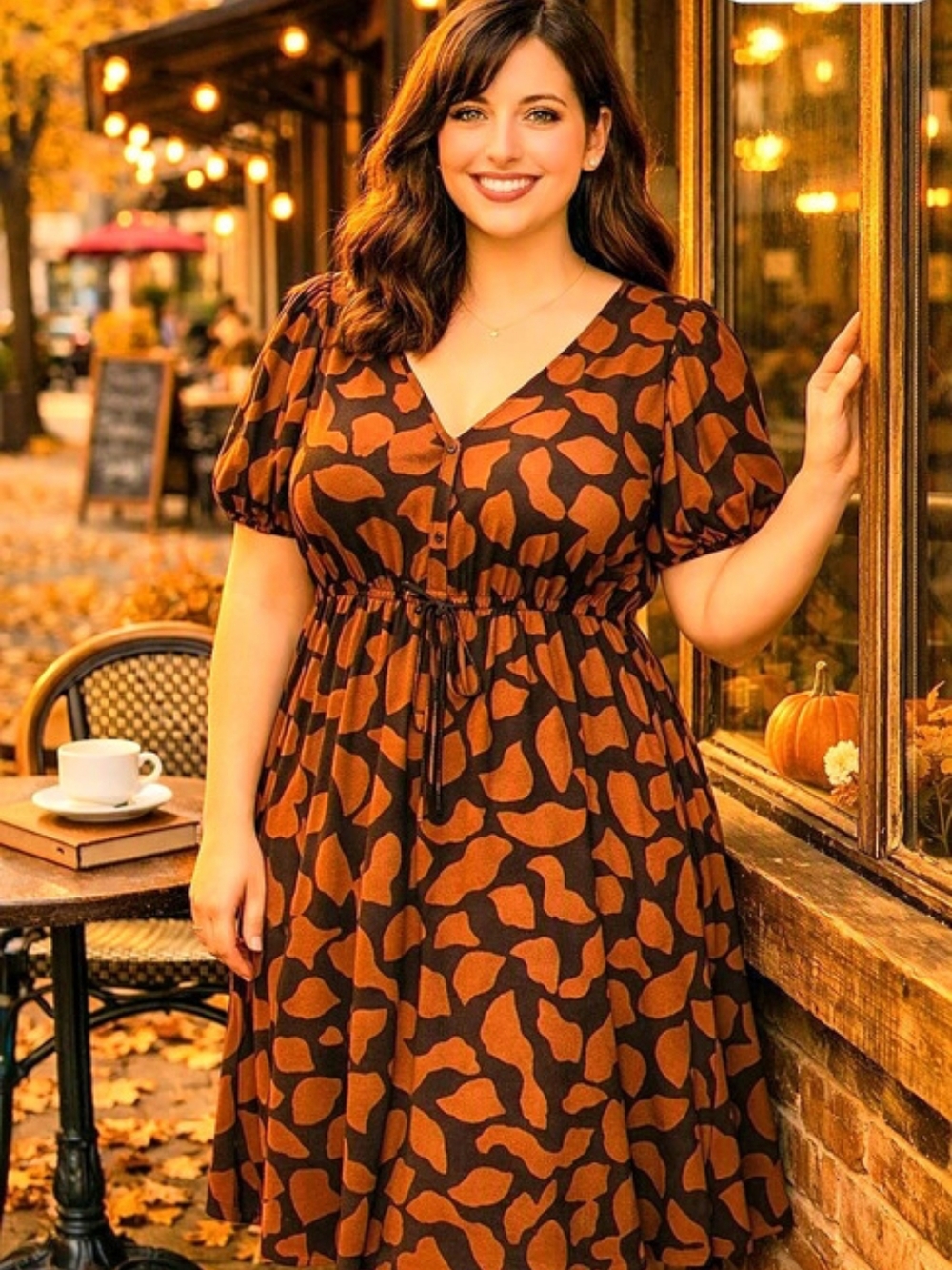 Women's Brown & Black Animal Print Mini Dress